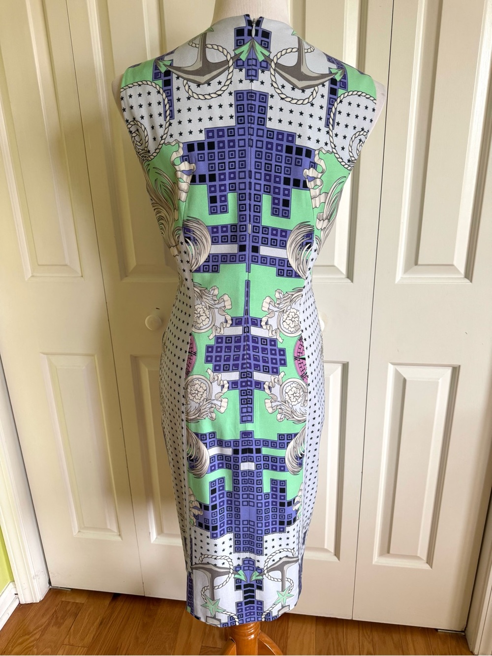 VERSACE COLLECTION Multicolor Stretch Sleeveless Cocktail Dress 8/44 - Picture 2 of 9